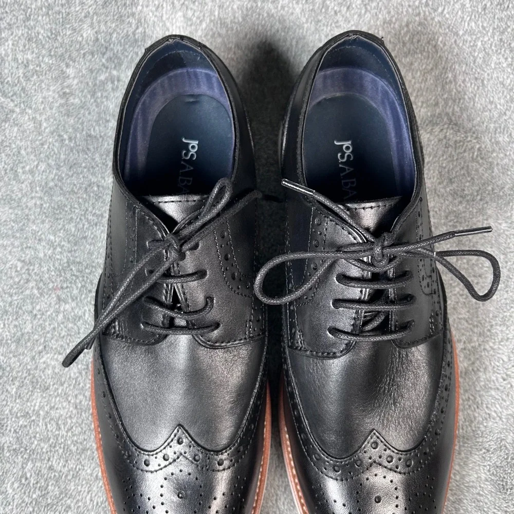 Jos A Bank Wingtip Derby Oxford Dress Shoes Mens Black Leather 9.5 42T4 01 - New